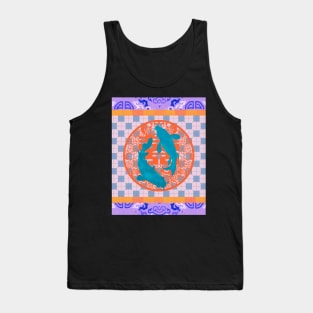 Double Happiness Koi Fish #10 with Purple Symbol - Hong Kong Pop Art Tank Top